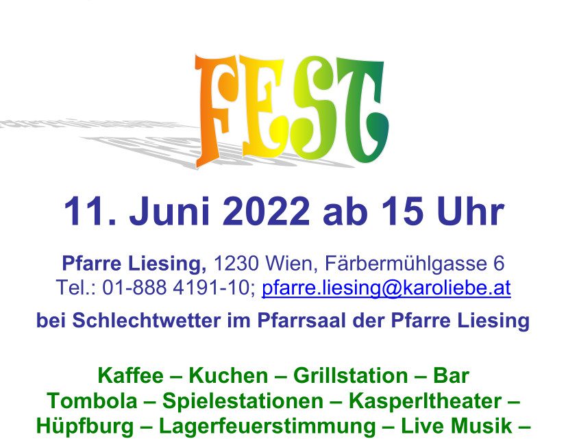 Hurra Pfarrwiesenfest am 11. Juni ab 15.30 Uhr!